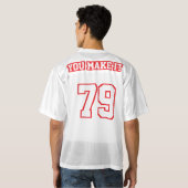 2 Seite RED WHITE Mens Football Jersey (Schwarz voll)