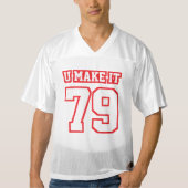 2 Seite RED WHITE Mens Football Jersey (Vorderseite)