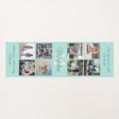 2 Seiten Aquamarines Mantra Blue Monogram 16 Foto Yogamatte (Rückseite (Horizontal))