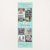 2 Seiten Aquamarines Mantra Blue Monogram 16 Foto Yogamatte (Vorderseite)