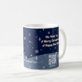 2 Seiten Business-Logo und QR-Code Blau Weihnachte Kaffeetasse (VorderseiteRechts)