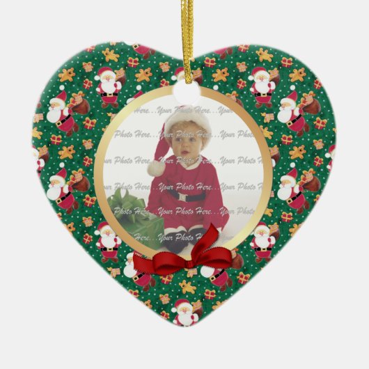 2 Seiten - Das Weihnachtsjungbaby-Foto Keramik Ornament (Vorne)