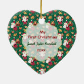 2 Seiten - Das Weihnachtsjungbaby-Foto Keramik Ornament (Hinten)