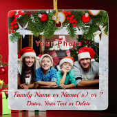 2 Seiten, Foto-Verzierung, Personalisiert Keramikornament