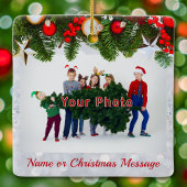 2 Seiten, Foto-Verzierung, Personalisiert Keramikornament