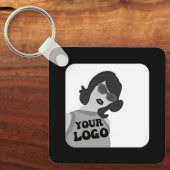 2 Seiten Ihr Logo + QR-Code Einfache Geschäftsstel Schlüsselanhänger (Vorderseite)