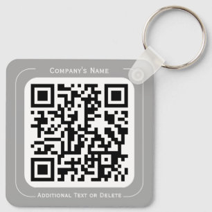 2 Seiten Ihr Logo + QR-Code Einfache Geschäftsstel Schlüsselanhänger