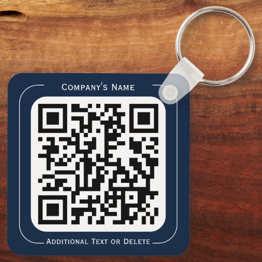 2 Seiten Ihr Logo + QR-Code Einfache Geschäftsstel Schlüsselanhänger (Rückseite)