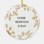 2 Seiten Logo & Frohe Weihnachts Gold Business Bal Keramik Ornament (Vorne)
