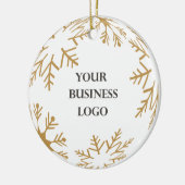2 Seiten Logo & Frohe Weihnachts Gold Business Bal Keramik Ornament (Links)