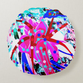 2 SEITENFESTE BLUME Rundkissen Rundes Kissen