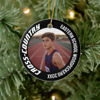 2-seitig anpassbares Cross-Country-Foto für Sport Keramik Ornament