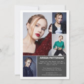 2-seitige 5-Foto-Modell-12x18-Comp/Zed-Karte Einladung (Rückseite)