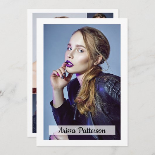 2-seitige 5-Foto-Modell-12x18-Comp/Zed-Karte Einladung (Vorne/Hinten)