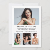 2-seitige 5-Foto-Modell-Akteur Pro-12x18-Vorlage Einladung (Rückseite)