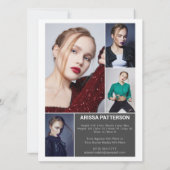 2-seitige 5-Foto-Modellschauspieler 5.12x18.5-Comp Einladung (Rückseite)