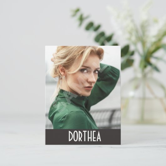 2-seitige Actor & Model Headshot Comp Postkarte (Stehend Vorderseite)