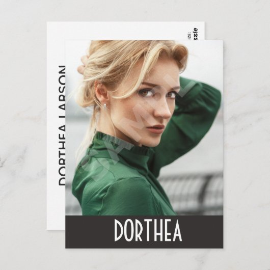 2-seitige Actor & Model Headshot Comp Postkarte (Vorne/Hinten)