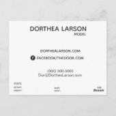 2-seitige Actor & Model Headshot Comp Postkarte (Rückseite)