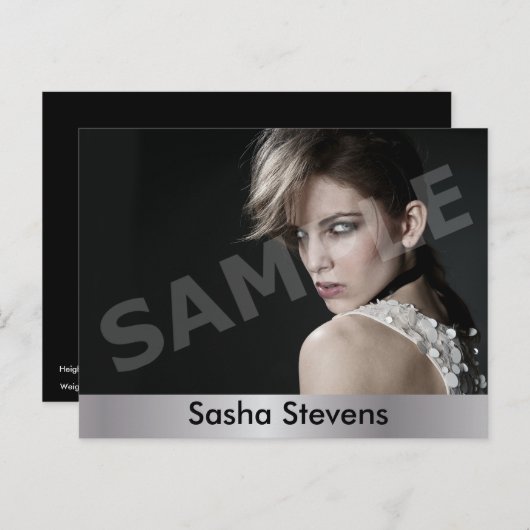 2-seitige Actor & Model Headshot Comp Postkarte (Vorne/Hinten)