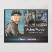 2-seitige Actor & Model Headshot Comp Postkarte (Vorderseite)