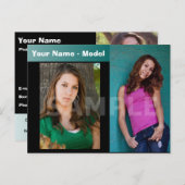 2-seitige Actor & Model Headshot Comp Postkarte (Vorne/Hinten)