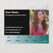 2-seitige Actor & Model Headshot Comp Postkarte (Rückseite)