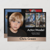 2-seitige Actor & Model Headshot Comp Postkarte (Vorne/Hinten)
