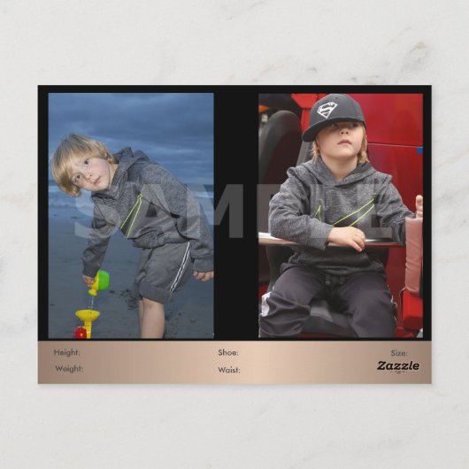 2-seitige Actor & Model Headshot Comp Postkarte (Rückseite)