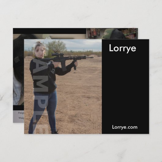 2-seitige Actor & Model Headshot Comp Postkarte (Vorne/Hinten)