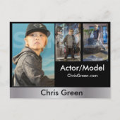 2-seitige Actor & Model Headshot Comp Postkarte (Vorderseite)