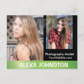 2-seitige Actor & Model Headshot Comp Postkarte (Vorderseite)