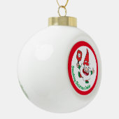 🎅 🤶 2-seitige, anpassbare Weihnachtspickleball C Keramik Kugel-Ornament (Links)