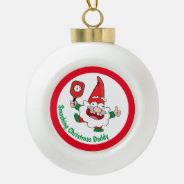 🎅 🤶 2-seitige, anpassbare Weihnachtspickleball C Keramik Kugel-Ornament