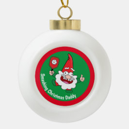 🎅 🤶 2-seitige, anpassbare Weihnachtspickleball Keramik Kugel-Ornament