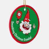 🎅 🤶 2-seitige, anpassbare Weihnachtspickleball Keramik Ornament (Rechts)