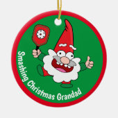 🎅 🤶 2-seitige, anpassbare Weihnachtspickleball Keramik Ornament (Vorne)