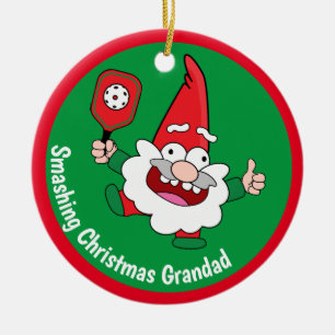 🎅 🤶 2-seitige, anpassbare Weihnachtspickleball Keramik Ornament