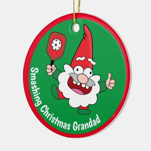 🎅 🤶 2-seitige, anpassbare Weihnachtspickleball Keramik Ornament (Links)