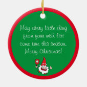 🎅 🤶 2-seitige, anpassbare Weihnachtspickleball Keramik Ornament (Hinten)