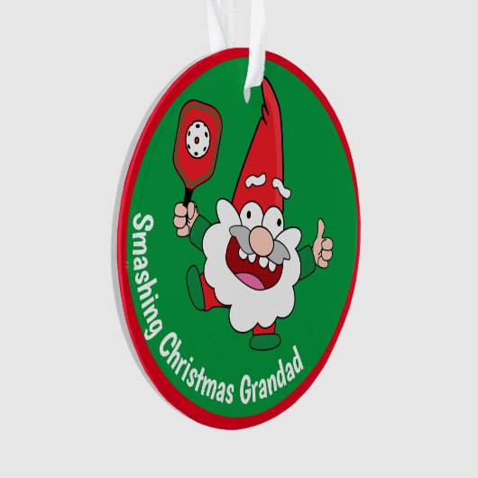 🎅 🤶 2-seitige, anpassbare Weihnachtspickleball Ornament (Vorderseite)