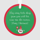 🎅 🤶 2-seitige, anpassbare Weihnachtspickleball Ornament (Rückseite)