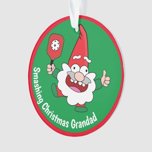 🎅 🤶 2-seitige, anpassbare Weihnachtspickleball Ornament (Vorderseite)