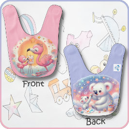 2-seitige BIB - Flamingo & Koala Bären Babylätzchen