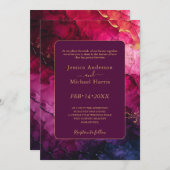 2-seitige Celestial Elegance - Die Marmorsymphonie Einladung (Vorne/Hinten)