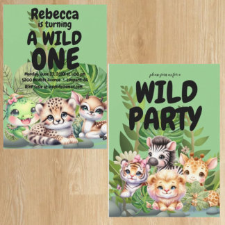 2-seitige Einladungen für die erste Geburtstagspar