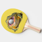 2-seitige Funny Wide Mouth Frog mit Ball in Mund Tischtennis Schläger (Seitenansicht)