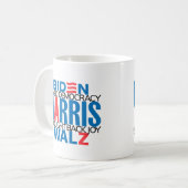 2-seitige Gerettet Demokratie/Zurück-Freude-Tasse Kaffeetasse (Vorderseite Links)