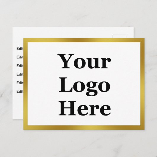 2-seitige Gold- und Weißlogos und Ihr Text Postkarte (Vorne/Hinten)