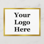 2-seitige Gold- und Weißlogos und Ihr Text Postkarte (Vorderseite)